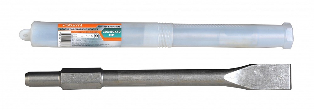 9018-HEX-P30x410х40 Долото для отбойного молотка Sturm! 30X410х40мм